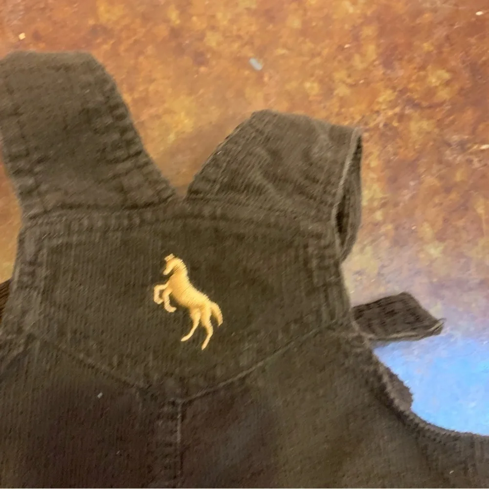 Toddler Cre8ions Brown Corduroy Horse Overalls